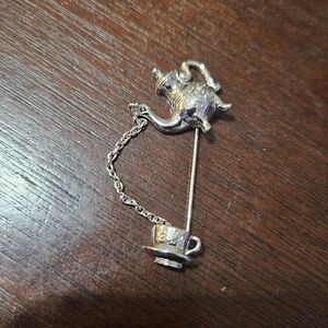 Avon Silver Teapot and Teacup Brooch